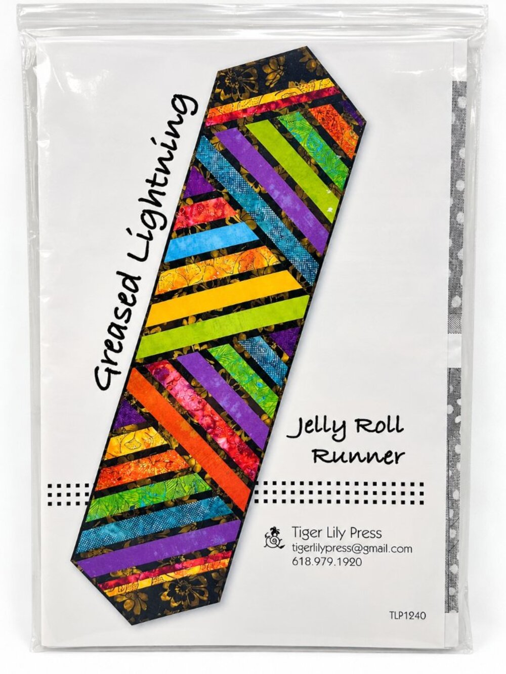 Tiger Lily Press Greased Lightning Jelly Roll Runner Quilt Pattern NWT